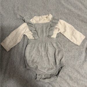 GAP Gray and Cream Kids One Piece Bodysuit